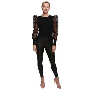 black-cardigan-soft-knit-shimmer-spotty-sleeves-single