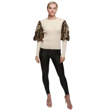 jumper-ripped-knit-body-puff-sequin-sleeves-single
